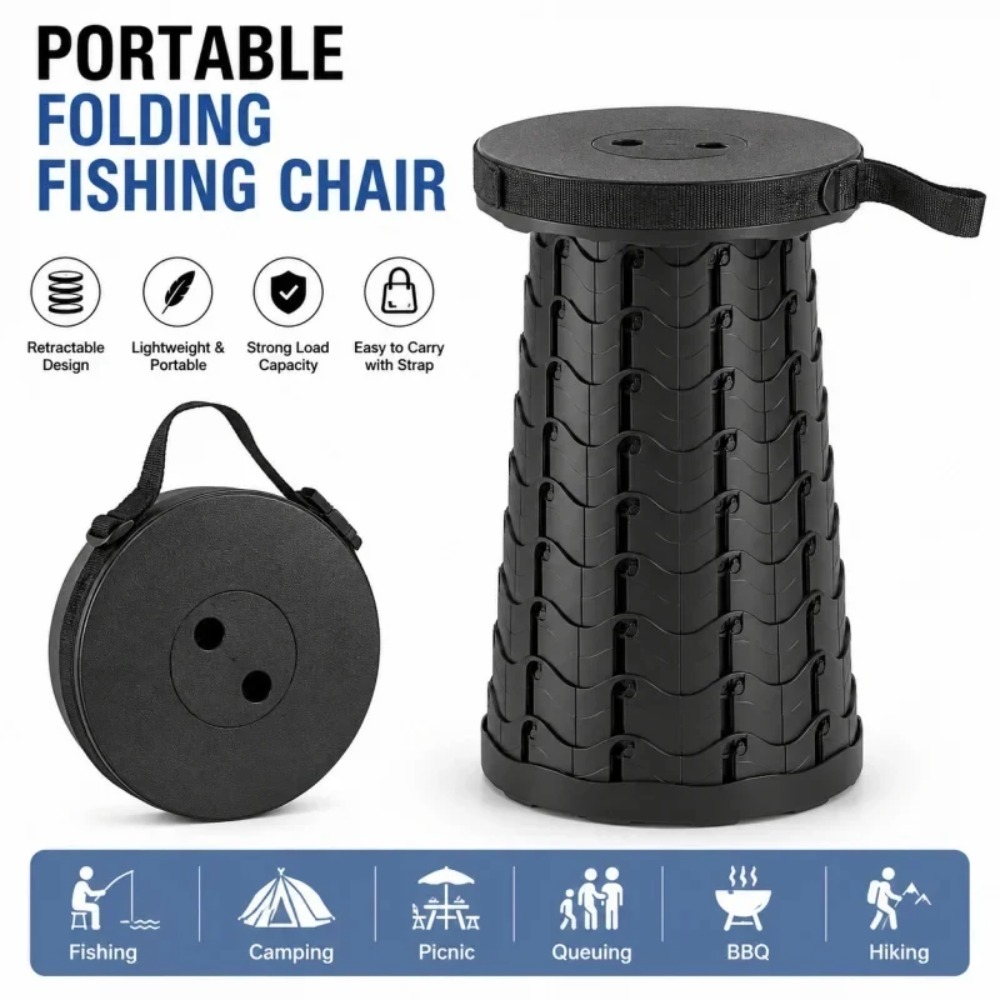 Black Portable Fishing Chair L - огляд і ціна Outdoor Hunting Chair